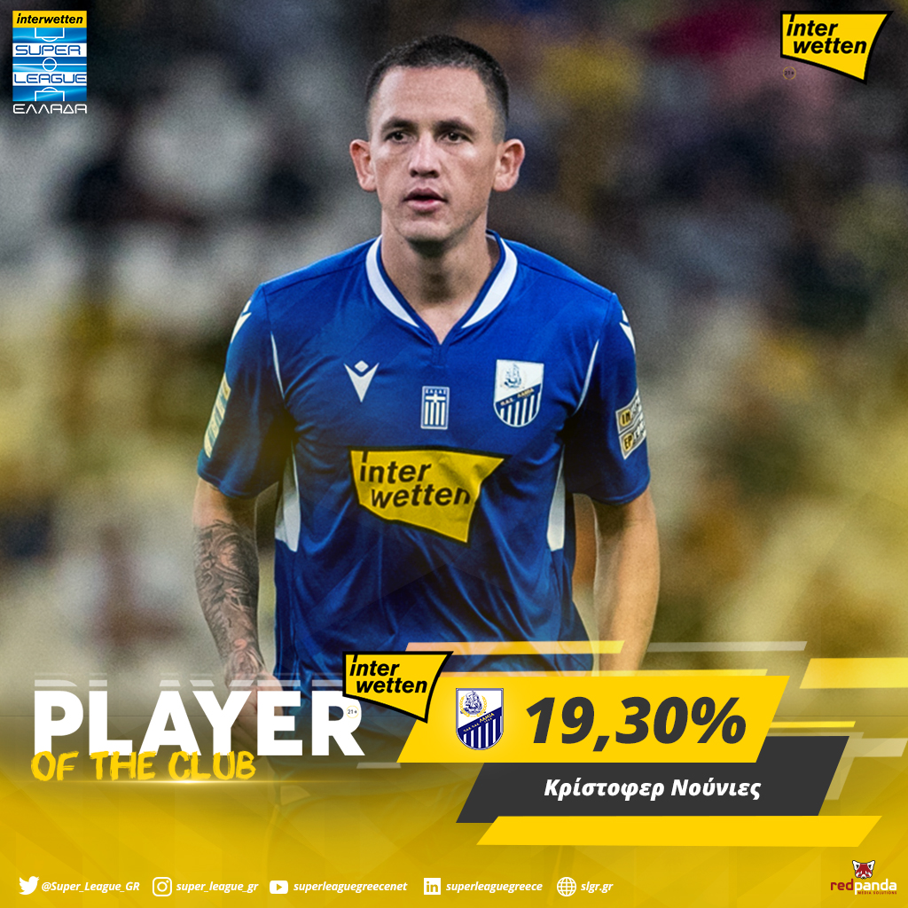 Gran talento lleva a Cristopher Núñez ser elegido mejor jugador del Lamia FC de Grecia