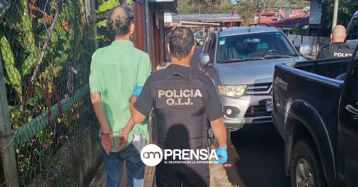 OIJ saca de las calles a cuatro vendedores que surtían de droga el centro de Santa María de Dota